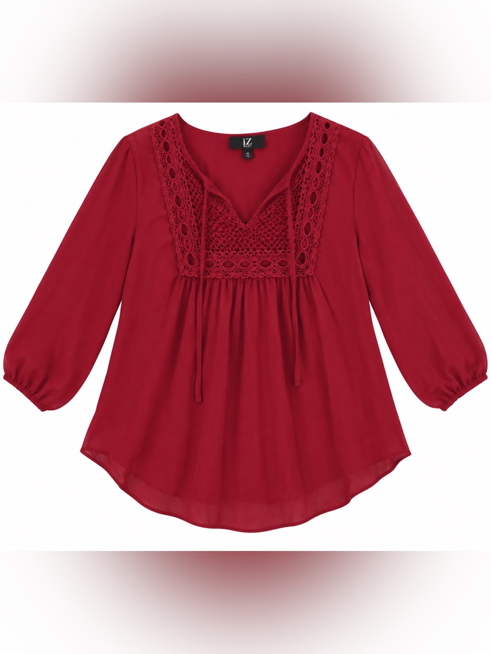 NWOT iZ Byer red flowy top